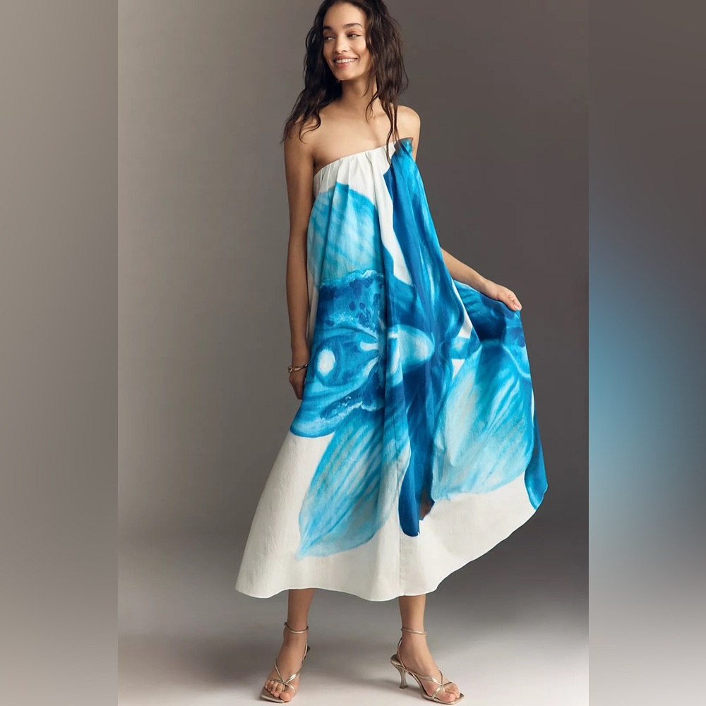 Significant Other Olea Maxi Dress in blue Floral Print Size 4 NWT - Picture 2 of 10